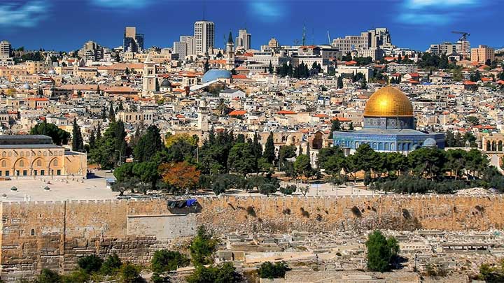 Aerial view of Jerusalem city.