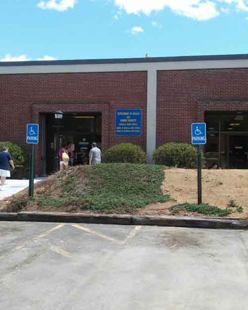 New Hampshire Department of Health and Human Services building exterior.